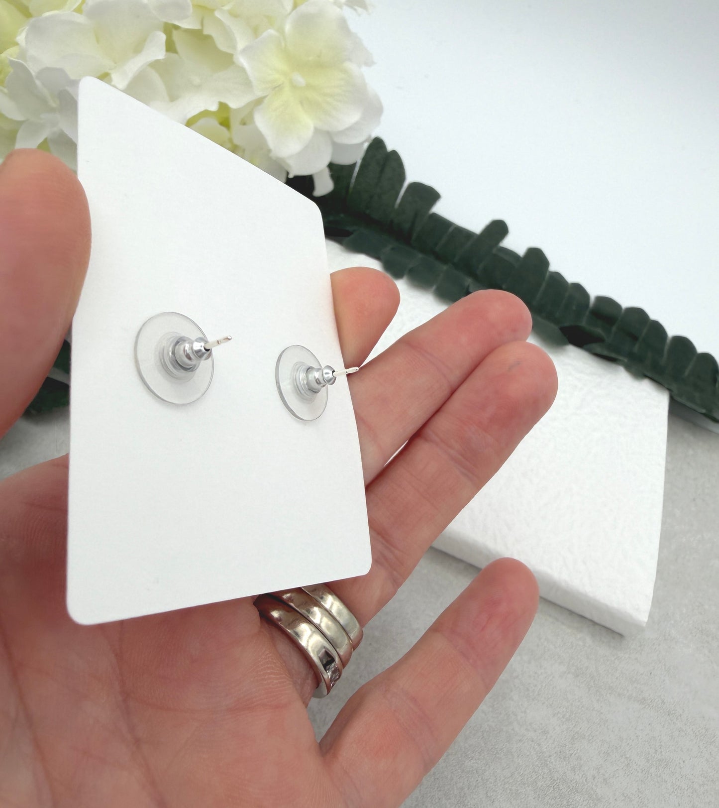 Stud Earrings Made with Red Polymer Clay Bell Peppers and Sterling Silver Posts PCE-1040