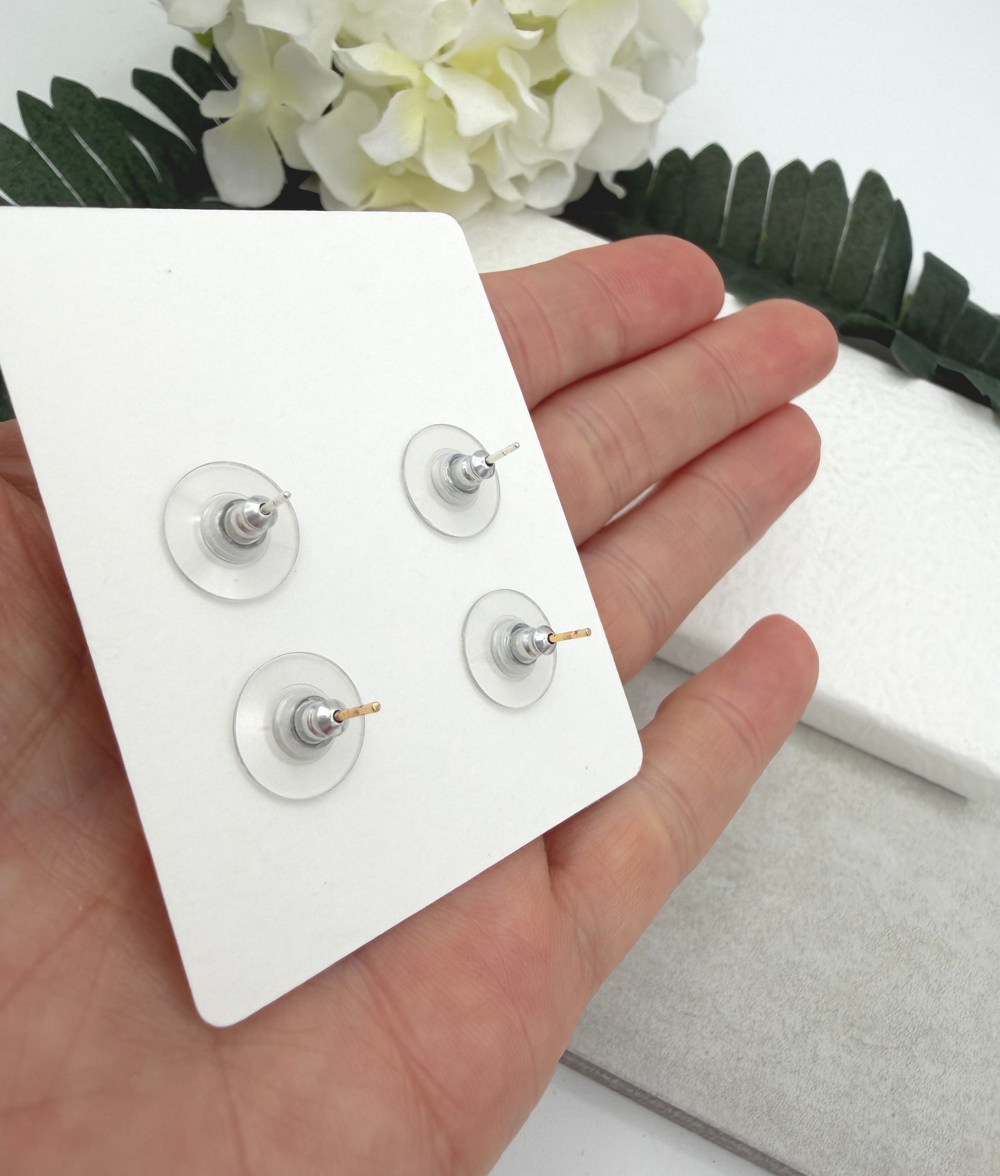 Stud Earring Pack Made with Polymer Clay Hearts and Sterling Silver Posts and CZ Studs PCE-963