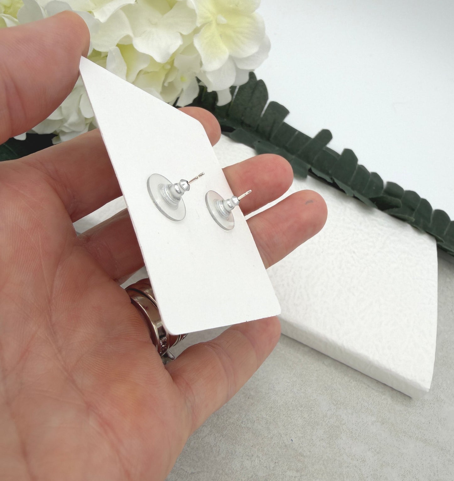 Stud Earrings Made with Red Polymer Clay Hot Peppers and Sterling Silver Posts PCE-1038