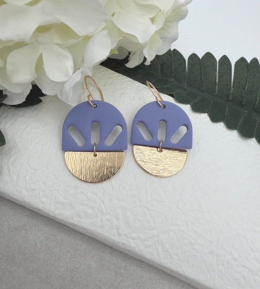 Earrings Made with Thistle Polymer Clay Shaped into Arches with Gold Plated Arches PCE-1071