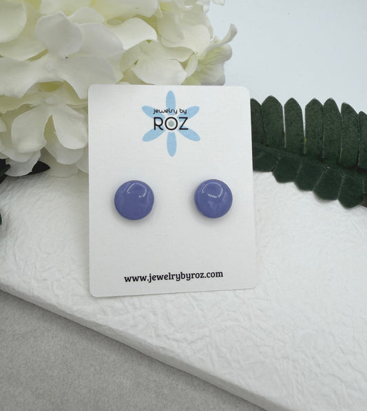 Stud Earrings Made with Thistle Polymer Clay Shaped into Circles on Sterling Silver Posts PCE-1073