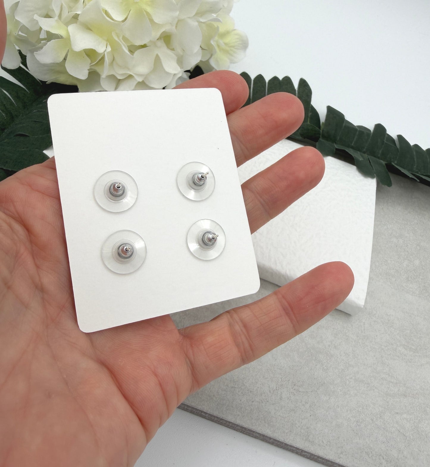 Stud Earrings Made with Polymer Clay Hearts and Sterling Silver Posts in 2 Shades of Pink PCE-952