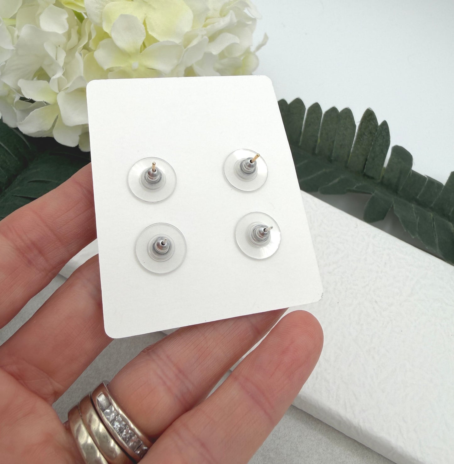 Stud Earring Pack Made with Polymer Clay Roses with Sterling Silver Posts and Gold Plated Bee Post PCE-976