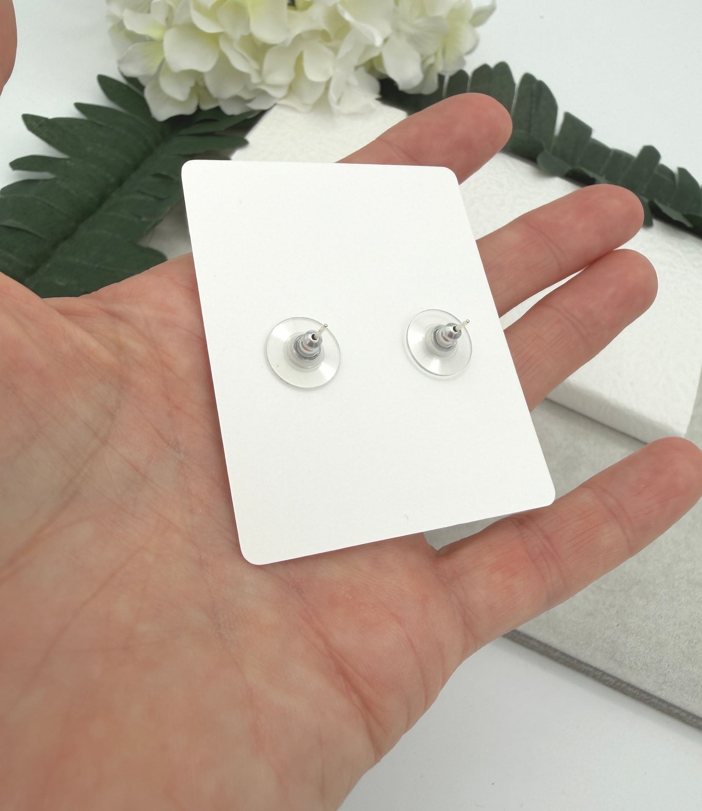 Stud Earrings Made with Pink Polymer Clay Pigs with Sterling Silver Posts PCE-989